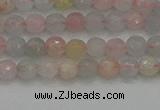 CTG551 15.5 inches 4mm faceted round tiny morganite beads