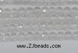 CTG601 15.5 inches 3mm faceted round white crystal beads