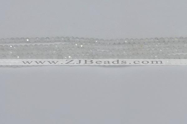 CTG604 15.5 inches 3mm faceted round white moonstone beads