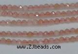 CTG606 15.5 inches 2mm faceted round peach moonstone beads