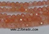 CTG610 15.5 inches 3mm faceted round golden sunstone beads