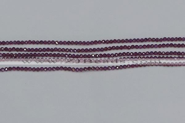 CTG619 15.5 inches 2mm faceted round Indian purple garnet beads