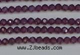 CTG620 15.5 inches 3mm faceted round Indian purple garnet beads