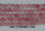 CTG625 15.5 inches 2mm faceted round strawberry quartz beads