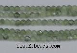 CTG633 15.5 inches 2mm faceted round green rutilated quartz beads