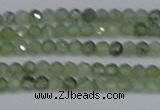 CTG634 15.5 inches 3mm faceted round green rutilated quartz beads