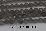 CTG640 15.5 inches 3mm faceted round smoky black obsidian beads