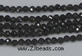 CTG641 15.5 inches 2mm faceted round golden black obsidian beads