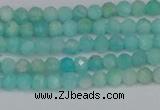 CTG648 15.5 inches 3mm faceted round Peru amazonite beads