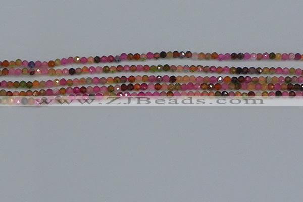 CTG652 15.5 inches 3mm faceted round tourmaline gemstone beads