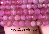 CTG706 15.5 inches 3mm faceted round tiny pink tourmaline beads