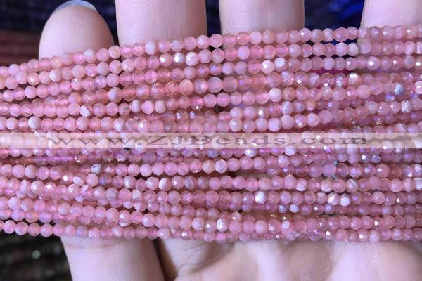 CTG716 15.5 inches 3mm faceted round tiny rhodochrosite beads