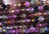 CTG729 15.5 inches 2mm faceted round tiny tourmaline beads