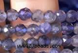 CTG755 15.5 inches 4mm faceted round tiny iolite gemstone beads
