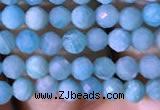 CTG766 15.5 inches 4mm faceted round tiny amazonite gemstone beads