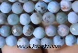 CTG770 15.5 inches 4mm faceted round tiny larimar gemstone beads