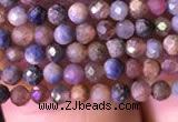 CTG797 15.5 inches 2mm faceted round tiny ruby sapphire beads