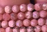 CTG800 15.5 inches 3mm faceted round tiny rhodochrosite beads