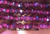 CTG805 15.5 inches 3mm faceted round tiny purple garnet beads