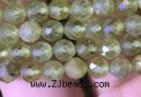 CTG814 15.5 inches 5mm faceted round tiny prehnite beads