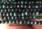 CTG829 15.5 inches 2mm faceted round tiny malachite beads