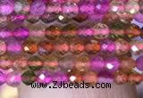 CTG840 15.5 inches 2mm faceted round tourmaline gemstone beads