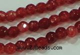 CTG85 15.5 inches 3mm faceted round tiny dyed white jade beads wholesale
