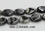 CTJ11 16 inches 10*14mm oval black water jasper beads wholesale