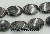 CTJ12 16 inches 13*18mm oval black water jasper beads wholesale