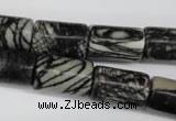 CTJ203 15.5 inches 12*20mm tube black water jasper beads wholesale