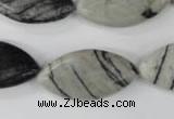 CTJ212 15.5 inches 15*30mm marquise black water jasper beads wholesale