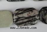 CTJ244 15.5 inches 20*30mm octagonal black water jasper beads