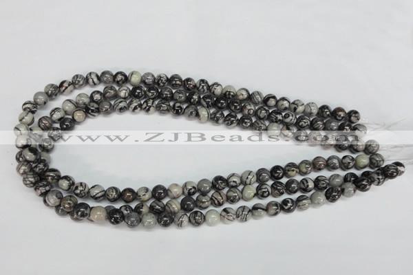 CTJ26 15.5 inches 10mm round black water jasper beads wholesale