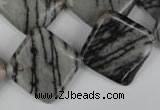 CTJ266 15.5 inches 20*20mm diamond black water jasper beads