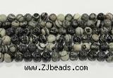 CTJ412 15.5 inches 8mm round black water jasper gemstone beads wholesale