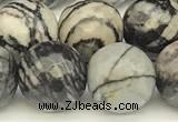 CTJ423 15 inches 12mm faceted round black water jasper beads