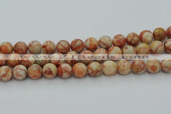 CTJ705 15.5 inches 14mm round red net jasper beads wholesale