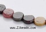 CTO01 9mm multicolored coin natural tourmaline beads Wholesale