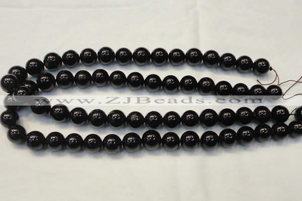 CTO104 15.5 inches 12mm round natural black tourmaline beads