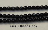 CTO106 15.5 inches 5mm faceted round natural black tourmaline beads