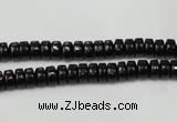 CTO121 15.5 inches 3*6mm rondelle black tourmaline beads