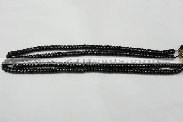 CTO121 15.5 inches 3*6mm rondelle black tourmaline beads