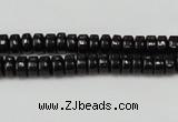 CTO122 15.5 inches 4*8mm rondelle black tourmaline beads