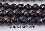 CTO136 15.5 inches 6mm faceted round black tourmaline beads