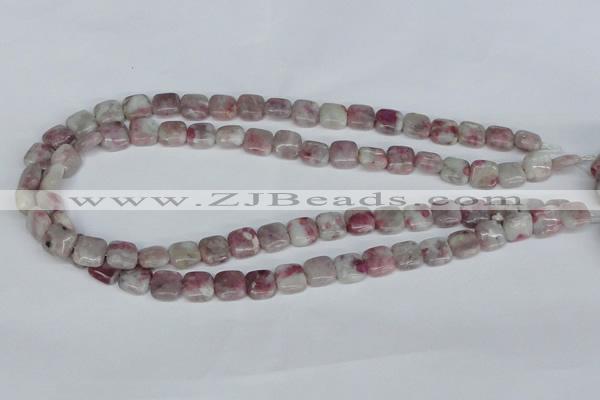 CTO205 15.5 inches 8*8mm square pink tourmaline gemstone beads