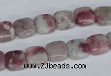 CTO208 15.5 inches 16*16mm square pink tourmaline gemstone beads