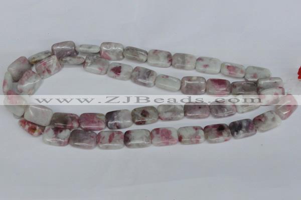 CTO210 15.5 inches 12*16mm rectangle pink tourmaline gemstone beads