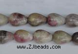 CTO218 15.5 inches 10*14mm teardrop pink tourmaline gemstone beads