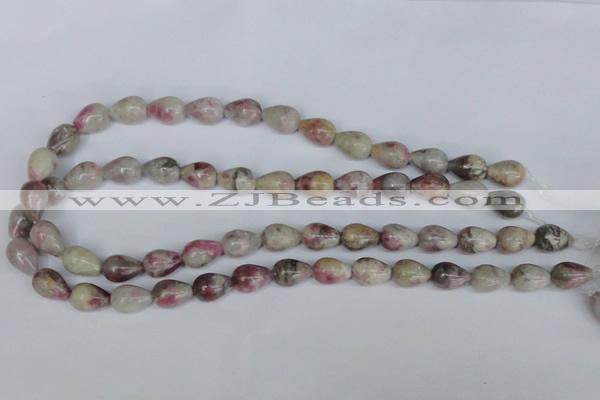 CTO218 15.5 inches 10*14mm teardrop pink tourmaline gemstone beads