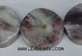 CTO234 15.5 inches 30mm wavy coin tourmaline gemstone beads